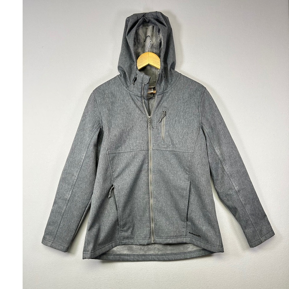 Gorpcore Avalanche Mens XL Gray Softshell Fleece Lined Hooded Jacket‎ Full Zip